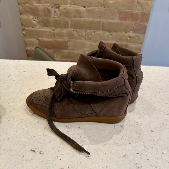 Isabel Marant Taupe Wedge Sneakers size 38 womens - Picture 2 of 5